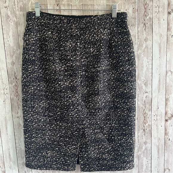 J. Crew Navy Tweed Boucle Pencil Skirt with Wrap 6 - Picture 2 of 5